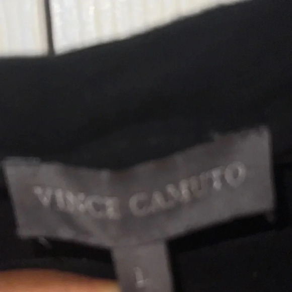 Vince camuto black leopard print panel Tunic blouse Sz L - Picture 3 of 11